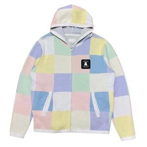 Teddy Fresh Pastel Patch Colorblock Zip Jacket Hoodie Unisex Cotton